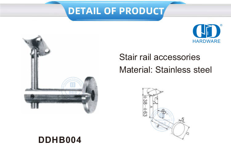 Stair Rail Accessories Stainless Steel Glass Clamp Bracket Glass Door Hardware Handrail Bracket-DDHB004