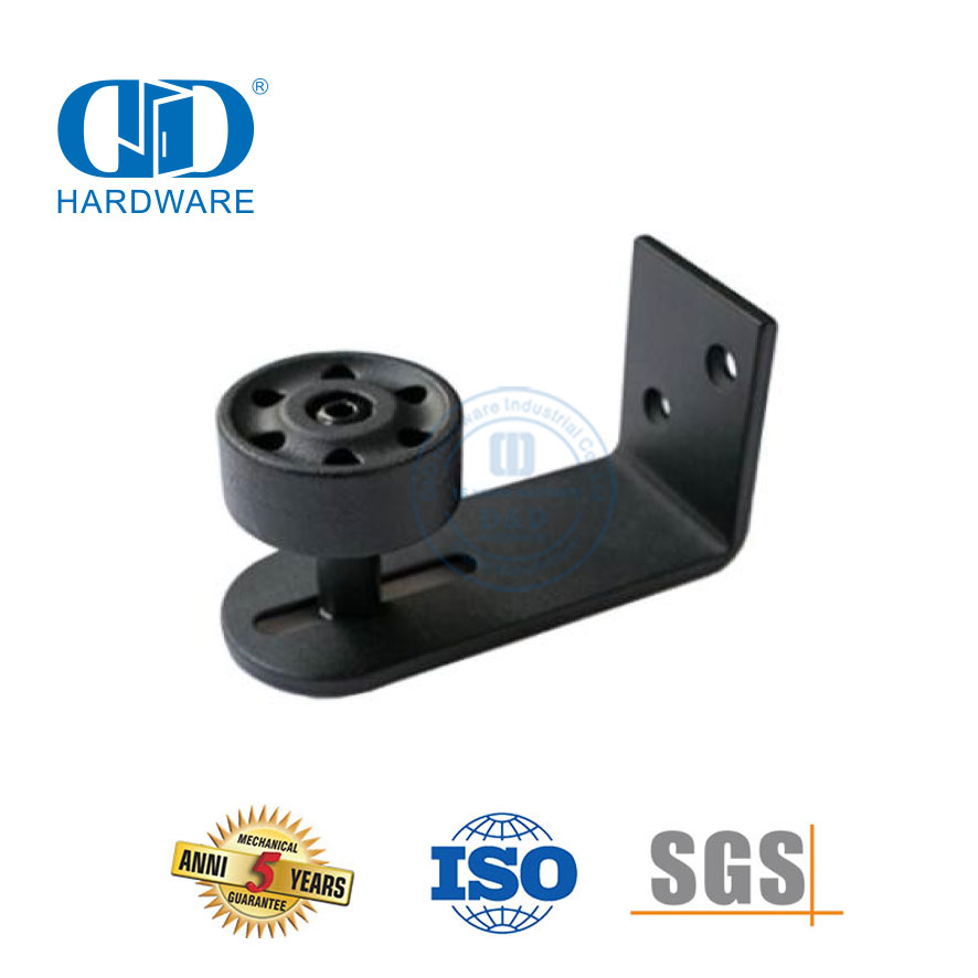 Stainless Steel Black Adjustable Floor Guide For Sliding Barn Door Wall Mount Bottom-DDBD080