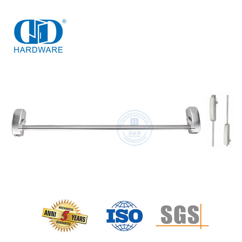 Stainless Steel CE EN1125 Fire Rated Panic Bar with Latche Bolt Lock Bar For Single Double Door-DDPD022-CE