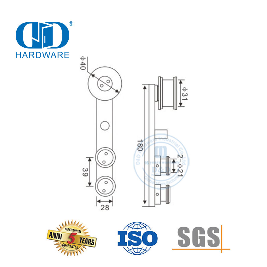 Hardware Supplier Stainless Steel Glass Hardware Bathroom Accessories Sliding Door Hanging Roller For Bathroom-DDGS103