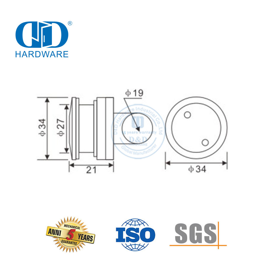 Glass To Tube Support Bracket Stainless Steel Glass Fitting Door Hardware Bathroom Accessories For Sliding Door-DDGS114
