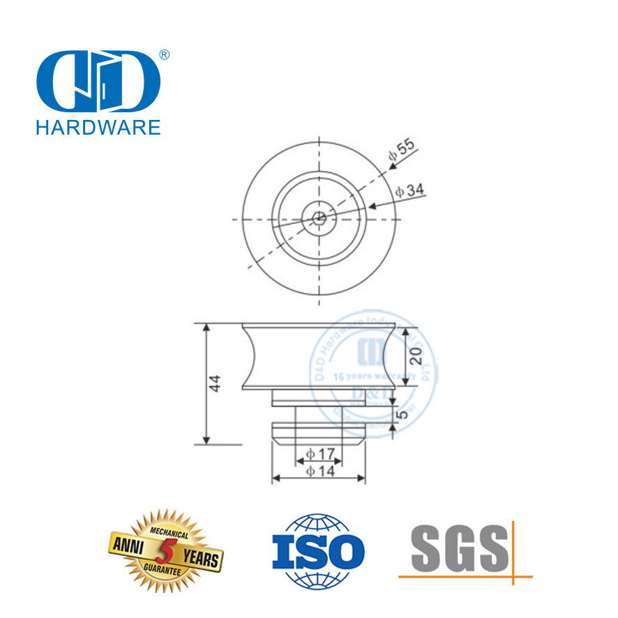 Stainless Steel Sliding Door Hardware Building Hardware Door Hardware Glass Fitting For Bathroom Door-DDGS108