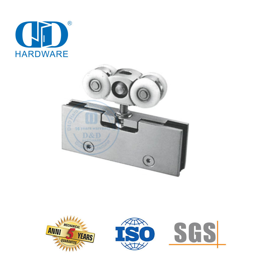 China Manufacturer Door Clamp Stainless Steel Iron Shower Door Roller Sliding Door Tube Glass Hardware For Bathroom-DDGS137