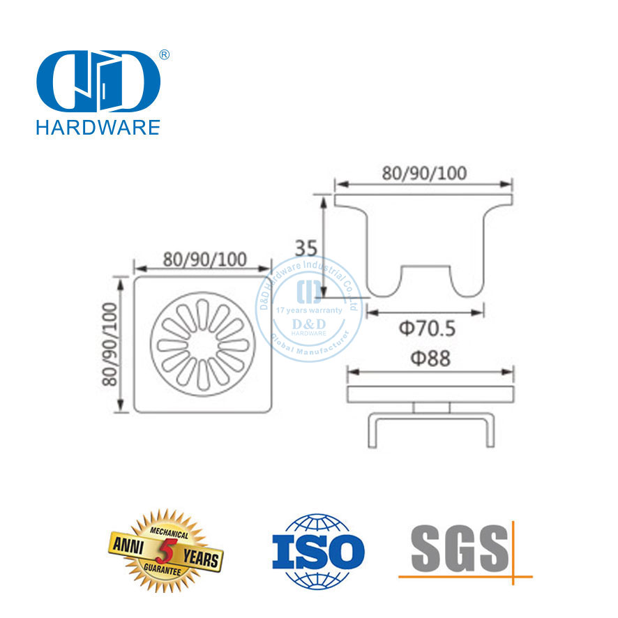 Modern Style Stainless Steel Furniture Hardware Bathroom Accessories Linear Floor Drain-DDFD0010