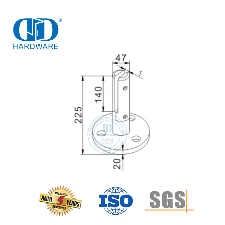 Stainless Steel Frameless Glass Balustrade Post Balustrade Railing Glass Clamp Spigot Handrail Wall Bracket-DDHB008