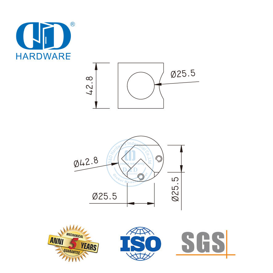 Stainless Steel Glass Shower Hinge Connector Wall Corner Connector Tube Connector-DDWC007