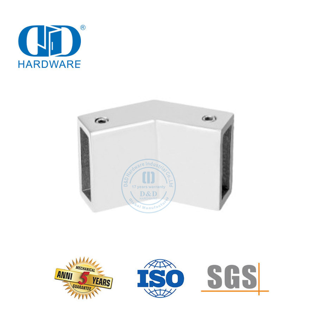 Stainless Steel High Quality Square Tube Glass Clamp Connector for Bathroom Fittings-DDSC017