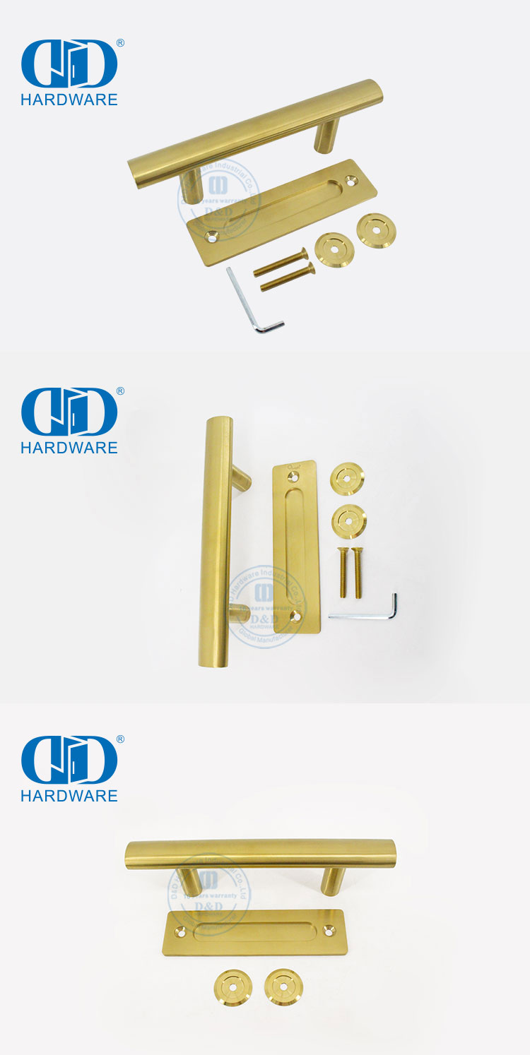 Stainless Steel Wooden Door Double Side Barn Door Handle Commercial Application Hollow Lever Handle-DDBD101 SB