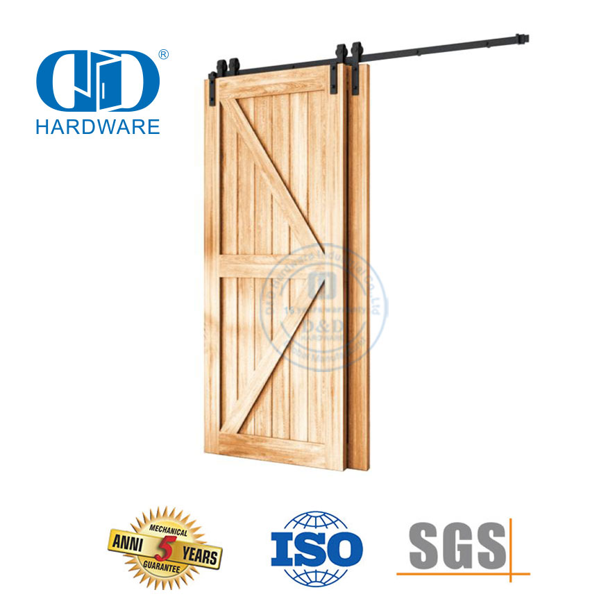 Stainless Steel Black Internal External Sliding Barn Door Slide Hardware Kits Aprtment Door Hardware Track-DDBD023