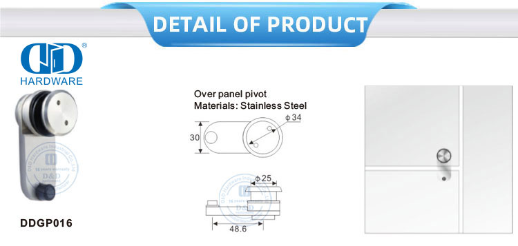 Glass Hardware Manufacturer Stainless Steel Over Panel Pivots Patch Fitting Pivot Sliding Door Hardware-DDGP016