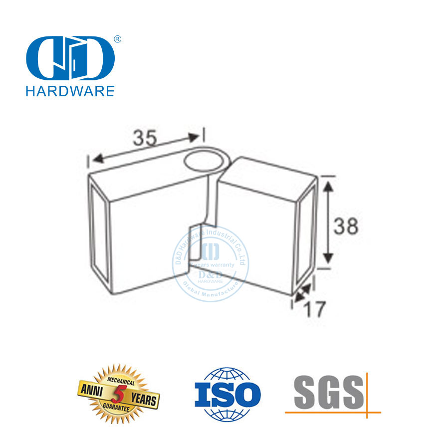 Stainless Steel Commercial Shower Cubicles Fixed Bracket Glass Holder Divider Partition Clamp Connector-DDSC019