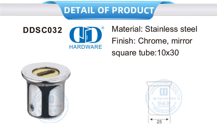 Stainless Steel Bathroom Sliding Glass Adjustable Pipe Shower Door Connector Glass Panel Bracket Connector-DDSC032