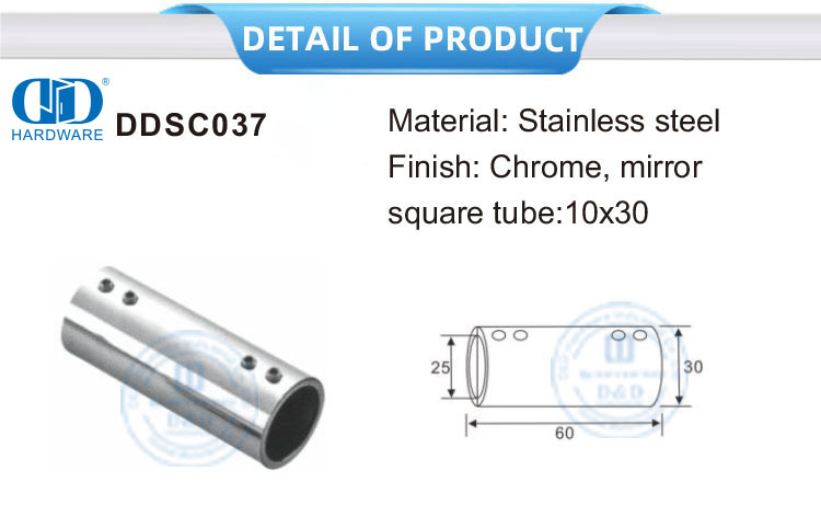 Stainless Steel Glass Panel Bracket Connector Shower Cubicle Partitions Glass Panel Connector-DDSC037