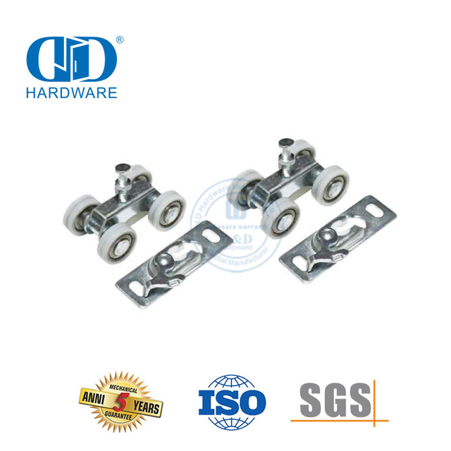 Stainless Steel Flat Four Wheel Roller Barn Wood Door Hardware Bypass Barn Door Hardware Building Hardware-DDBD055