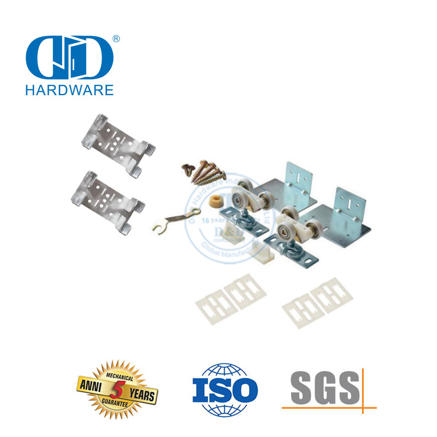 Stainless Steel Household Heavy Duty Sliding Single Track Concealed Bypass Barn Door Hardware Garage Hardware-DDBD067