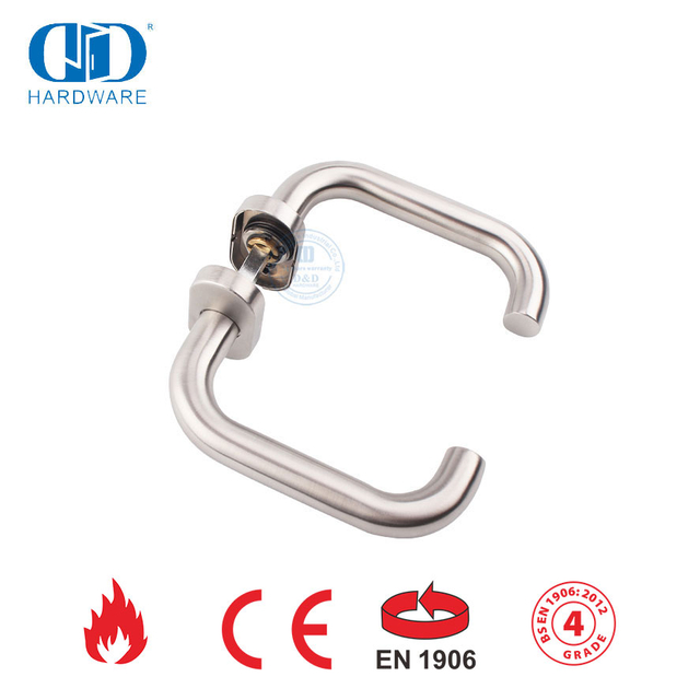 External Door Accessories Stainless Steel Elliptical Escutcheon Hollow Lever Handle-DDTH001-SSS