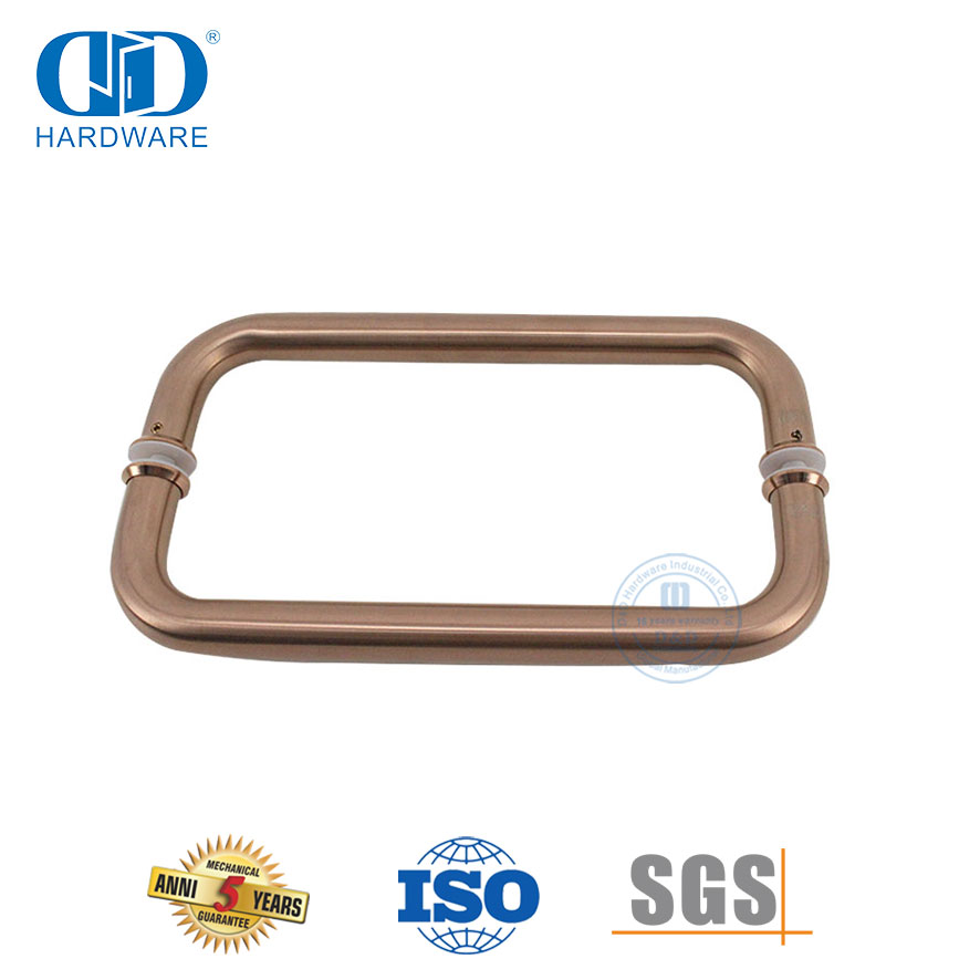 Round Tubular Stainless Steel Shower Glass Door Pull Handle-DDPH007-A-RG