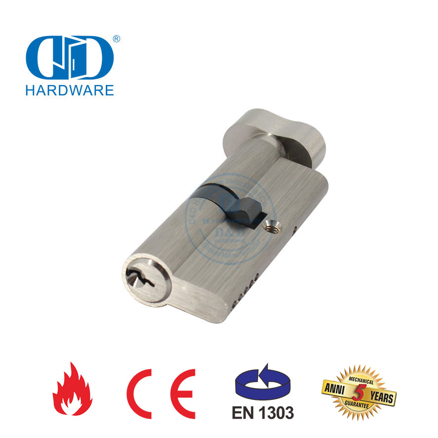 EN 1303 Certification Peanut Knob Solid Brass Single Lock Cylinder-DDLC014-70mm-SN