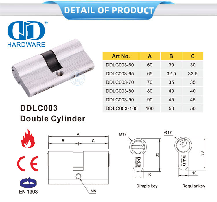 Double Key Lock Cylinder