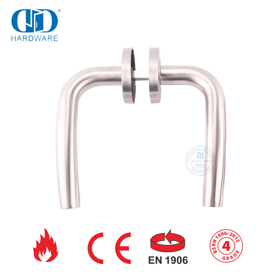 EN 1906 Bedroom Door Hardware Stainless Steel Hollow Lever Handle-DDTH006-SSS