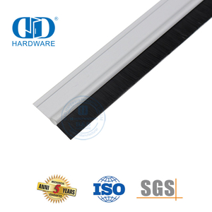 Anylon Brush Seal Aluminum Carrier Self Adhesive Automatic Cold Air Proof Sliding Door Sweep Seal-DDBS004
