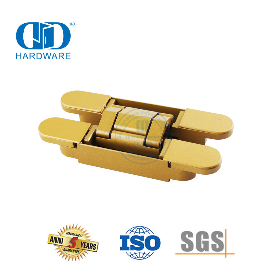 High Security Zinc Alloy 3D Hidden Concealed Building Hardware Accessories Adjusting 180 Degree Wooden Steel Door Hinge-DDCH008-G40