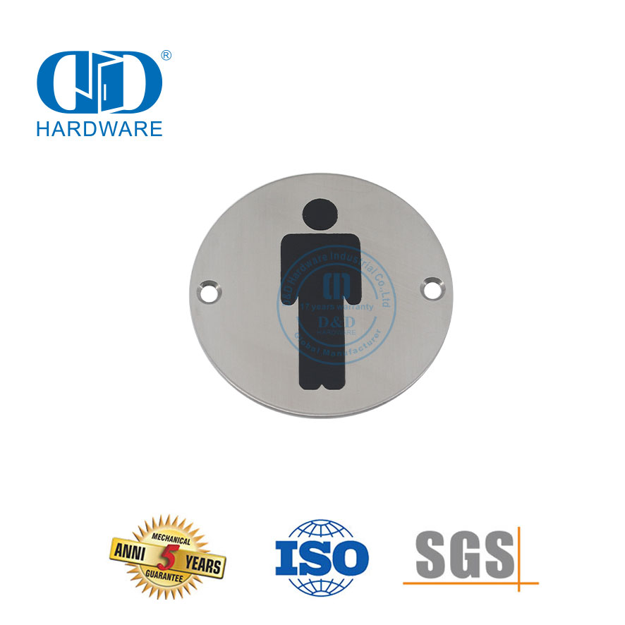 Stainless Steel Fire Signature Hanging Board Sign Plate Male Bathroom Toilet Sign Plate-DDSP001