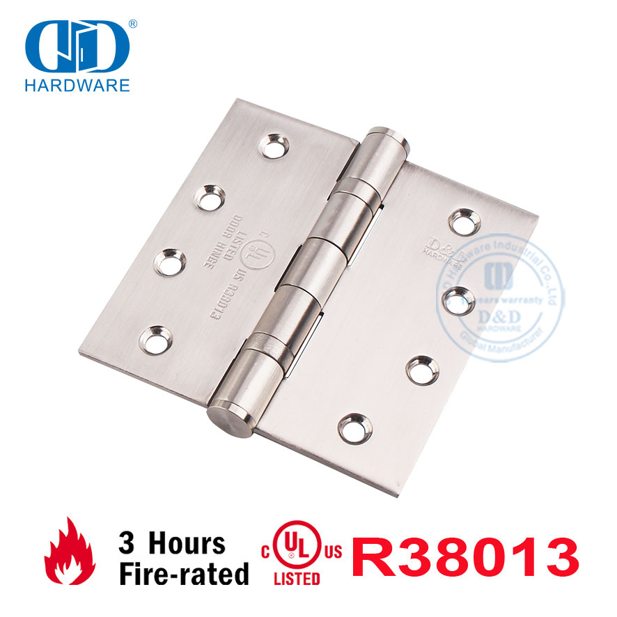Fast Installation Stainless Steel UL Certificate American ANSI Fire Rated Soft Close Furniture Hardware Residential Door Hinge-DDSS001-FR-4X4X3.4mm