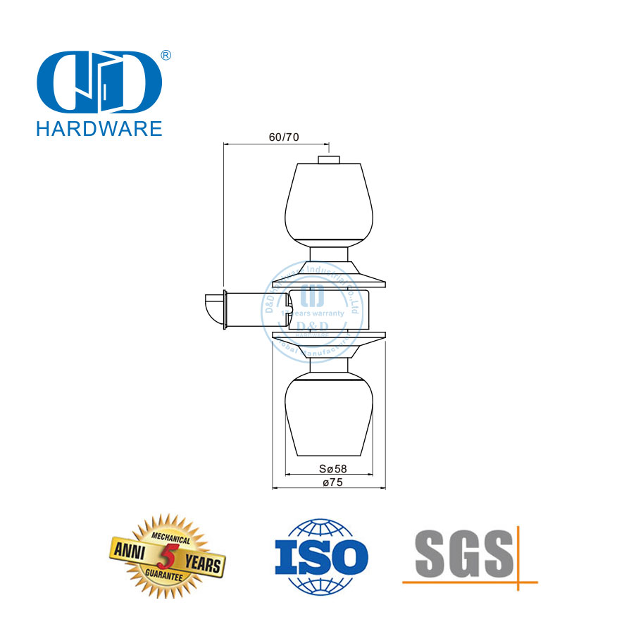 Frequently Used Stainless Steel Cylindrical Ball Hardware Fittings Knob Lockset For Entrance Entry Door-DDLK003