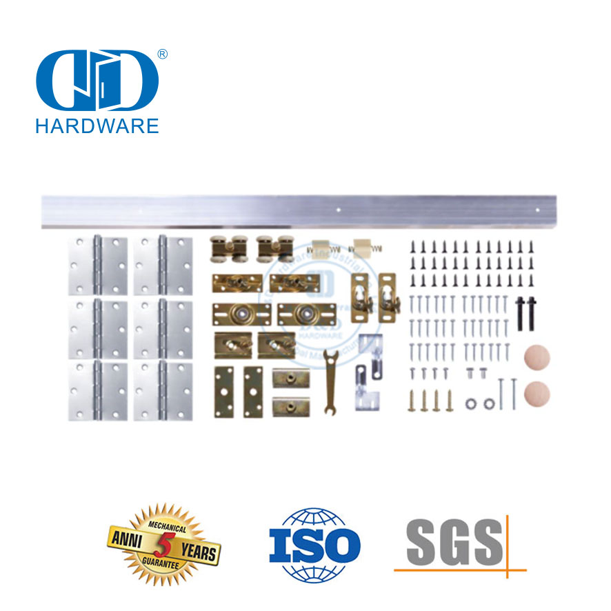 High Quality Stainless Steel Sliding Bi-Folding Door Kit Door System Hardware Bypass Barn Door Hardware-DDBD071