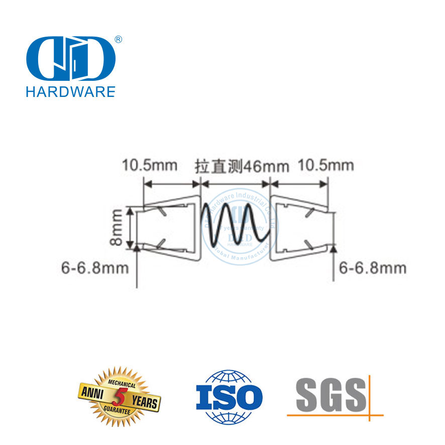 Rubber Glass Door Accessory Frameless Glass Shower Door Waterproof Magnetic Plastic PVC Seal Strip-DDWS010