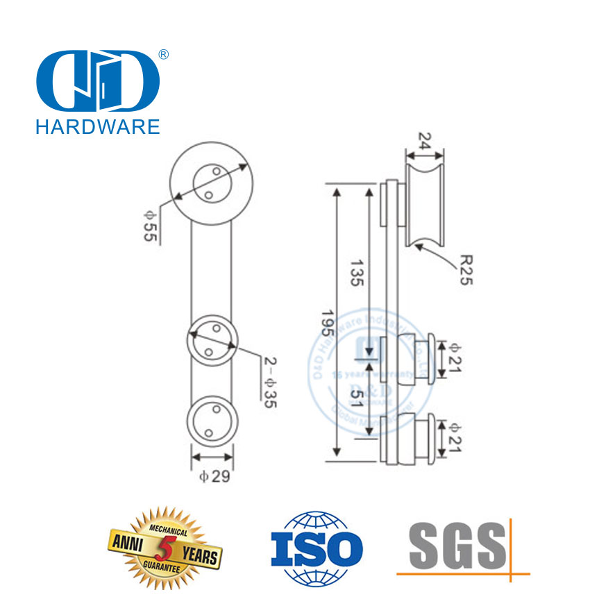 Factory Stainless Steel Shower Door Roller Sliding Door Hardware Glass Hardware For Bathroom-DDGS101