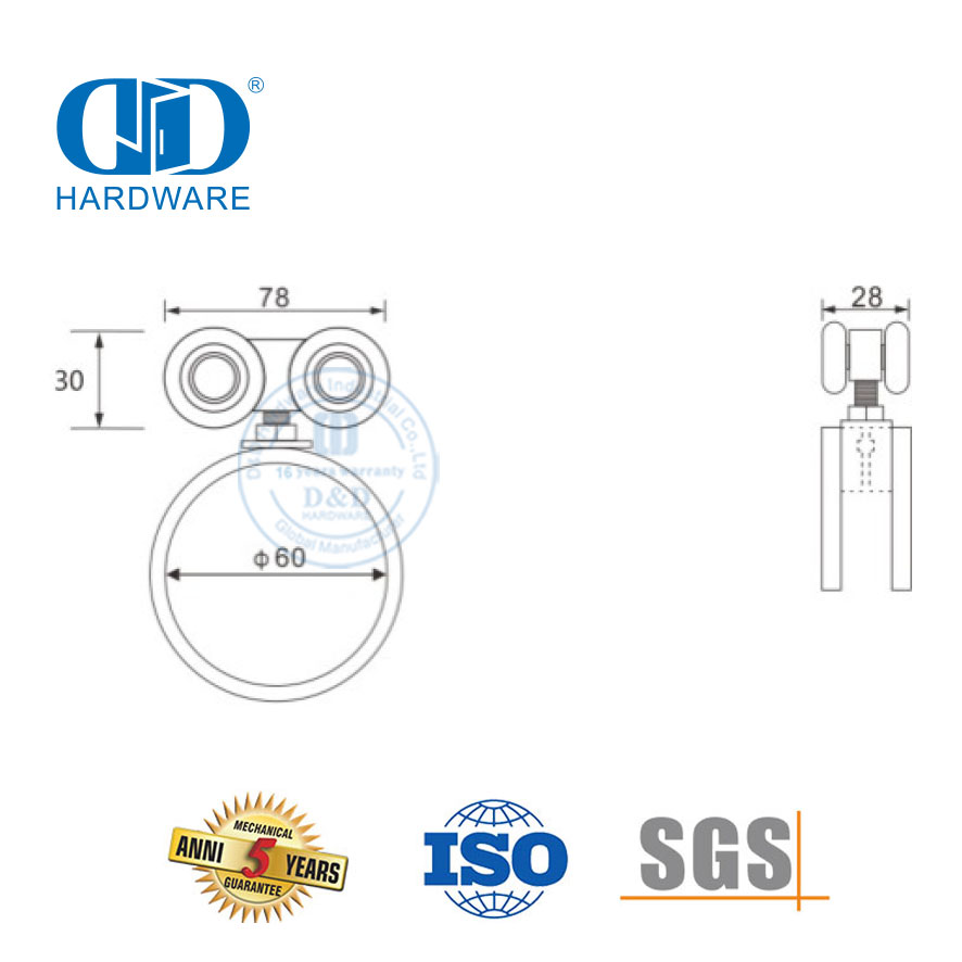 Easy Installation Stainless Steel Door Clamp Glass Hardware Sliding Door Hanger Building Hardware For Bathroom Bedroom-DDGS135