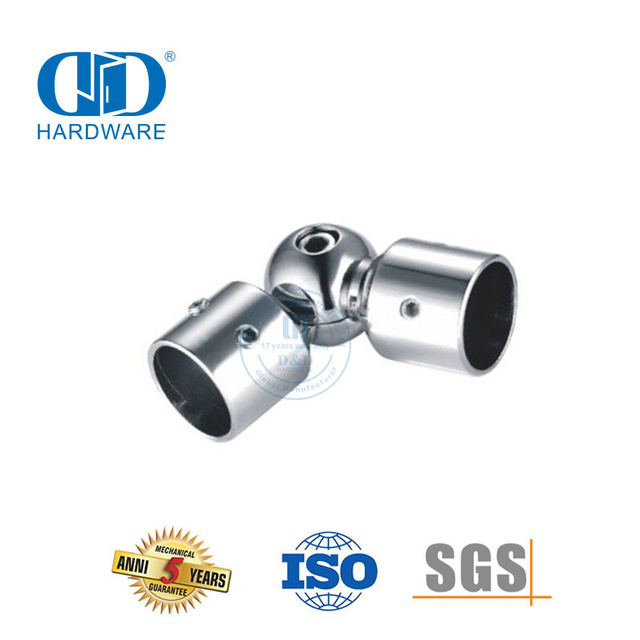 Stainless Steel Round Tube Connector Bathroom Holder Shower Tube Connectors Panel Connector Glass Fittings-DDSC026