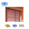 Stainless Steel Customized Heavy Duty Durable Door Hardware Black Rail Sliding Barn Door Hardware-DDBD042