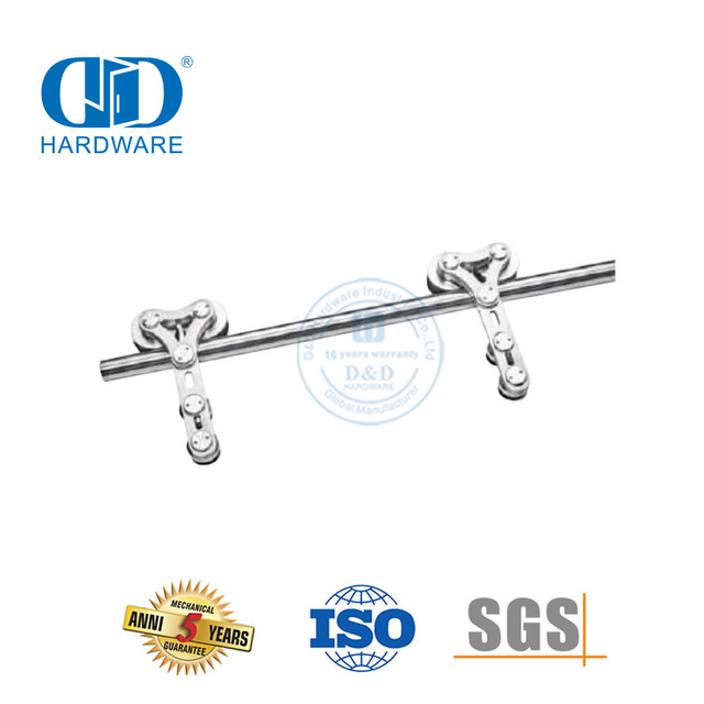 Stainless Steel House Cabinet Double Door Kits Slide Glass Barn Door Hardware Door Accessories-DDBD047