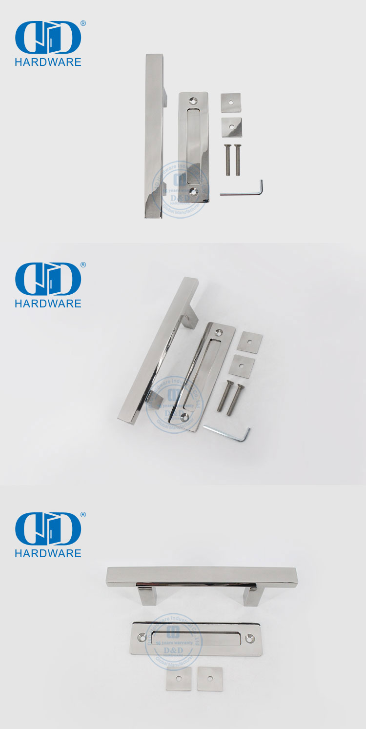 Stainless Steel Household Laundry Sliding Door Hardware Pss Finish Barn Door Handle Set-DDBD103 PSS