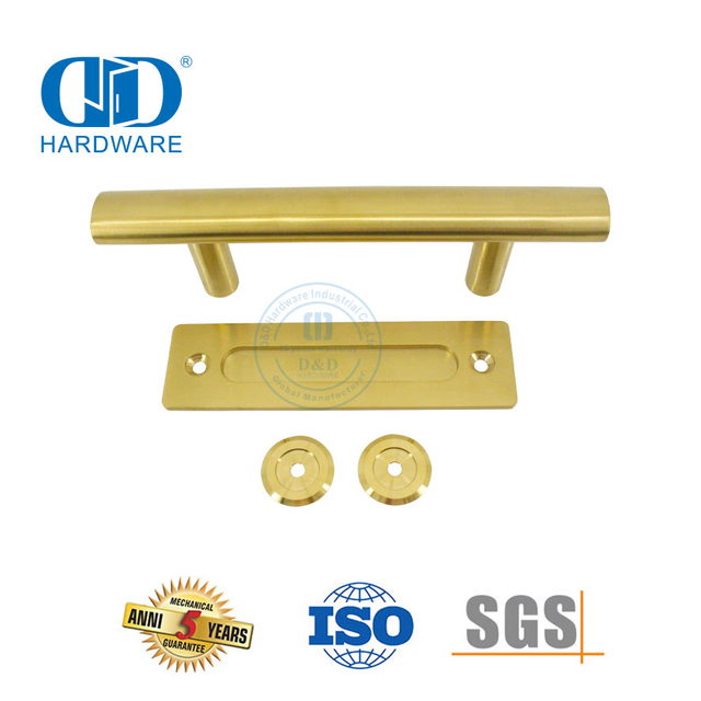 Stainless Steel Wooden Door Double Side Barn Door Handle Commercial Application Hollow Lever Handle-DDBD101 SB