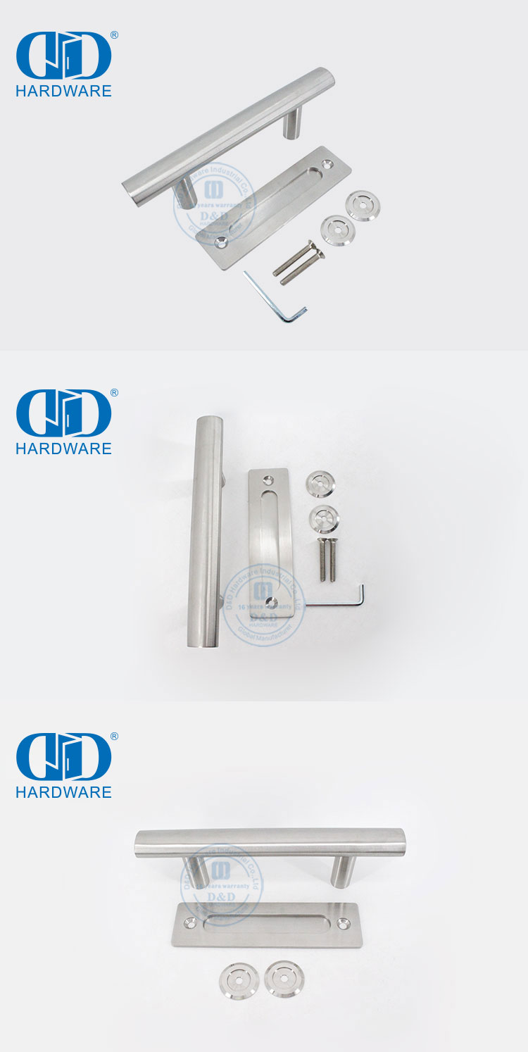 Stainless Steel Modern Design Commercial Residential Furniture Sliding Door Barn Pull Handle Backplate Door Handle-DDBD101 SSS