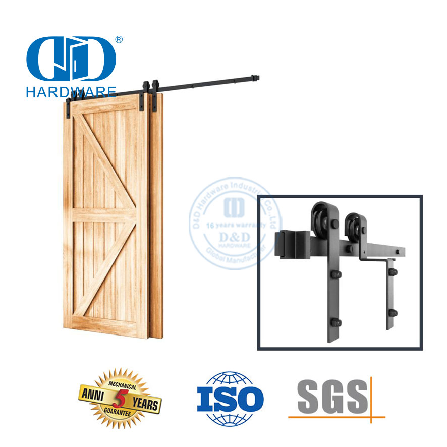 Stainless Steel Black Internal External Sliding Barn Door Slide Hardware Kits Aprtment Door Hardware Track-DDBD023