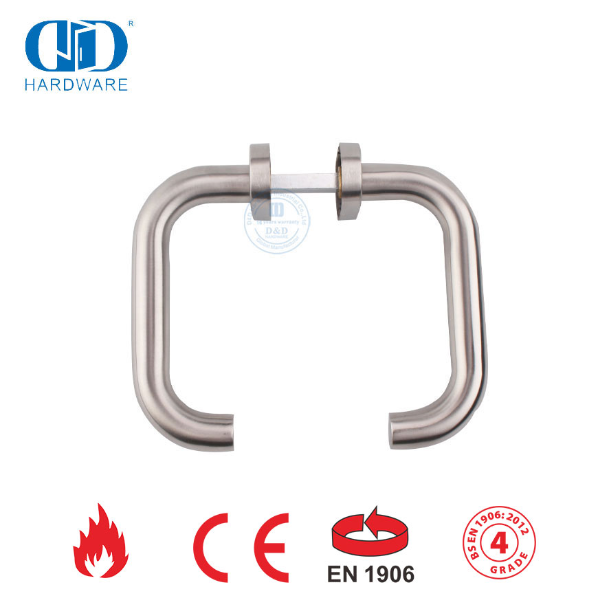 External Door Accessories Stainless Steel Elliptical Escutcheon Hollow Lever Handle-DDTH001-SSS
