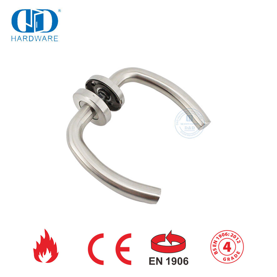 Modern House Decoration EN 1906 Hardware Silver Hollow Lever Handles-DDTH004-SSS