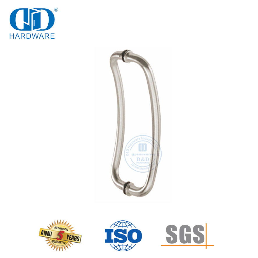 Brushed Nickel Stainless Steel Crescent Curved Glass Door Pull Handles-DDPH004