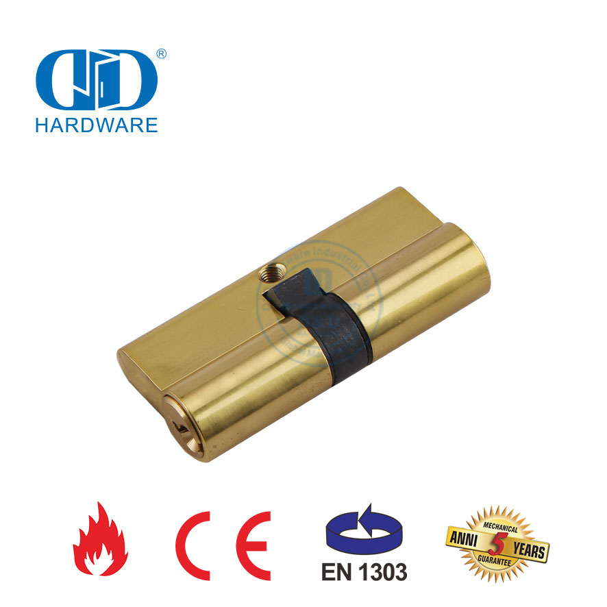 EN 1303 Polished Brass Mirror Golden Double Open Cylinder for House-DDLC003-70mm-PB