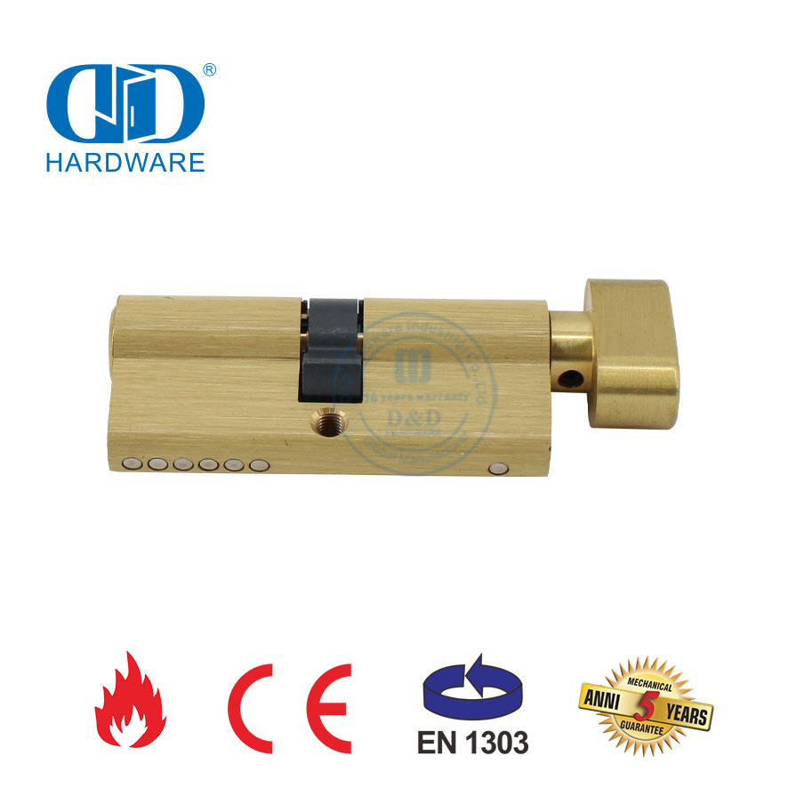 Wooden Door Hardware Knob Key Cylinder with EN 1303 Certification-DDLC004-70mm-SB