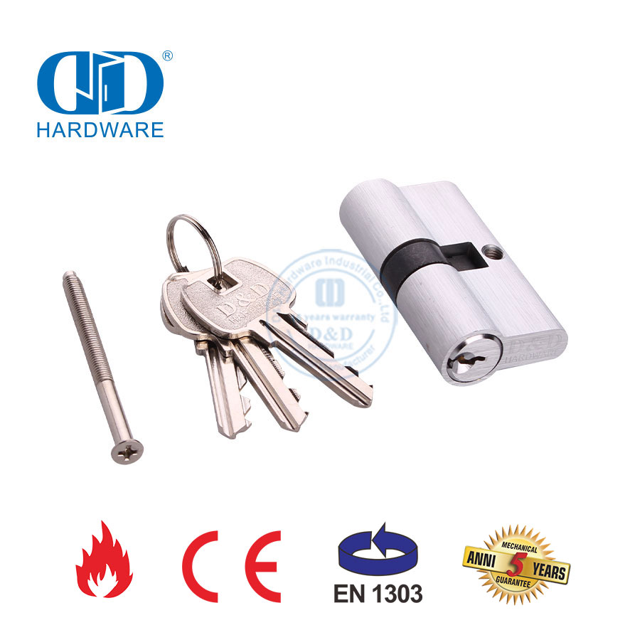 EN 1303 Double Key Lock Euro Standard Solid Brass Cylinder-DDLC003-60mm-SC