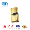 EN 1303 Polished Brass Mirror Golden Double Open Cylinder for House-DDLC003-70mm-PB