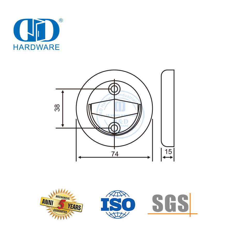 High Quality Hidden Recessed Concealed Door Handle Stainless Steel Solid Flush Pull Ring-DDFH013