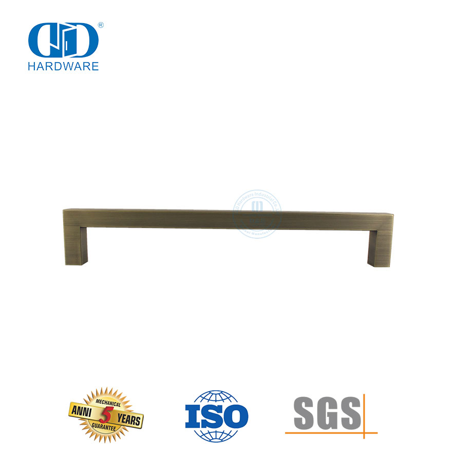 Deluxe Antique Brass Square Bar Stainless Steel Pull Handle for Timber Door-DDPH034-AB