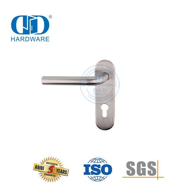 High Quality Stainless Steel Indoor Lever Handle with Plate for Metal Doors-DDTP008